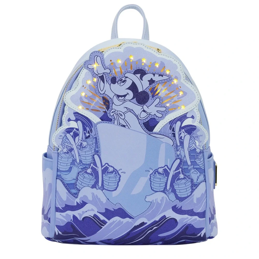 NWT Loungefly Disney Fantasia Mickey Mouse Sorcerer Light Up Backpack - Picture 1 of 7